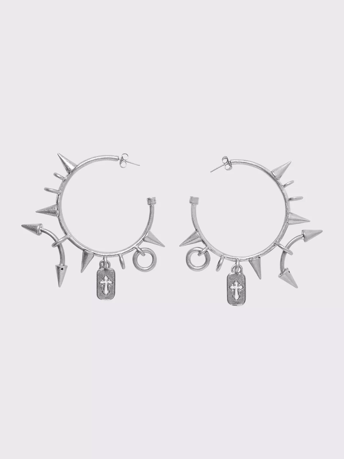 Sale Minga London Spiked Riot Hoop Earrings Silver