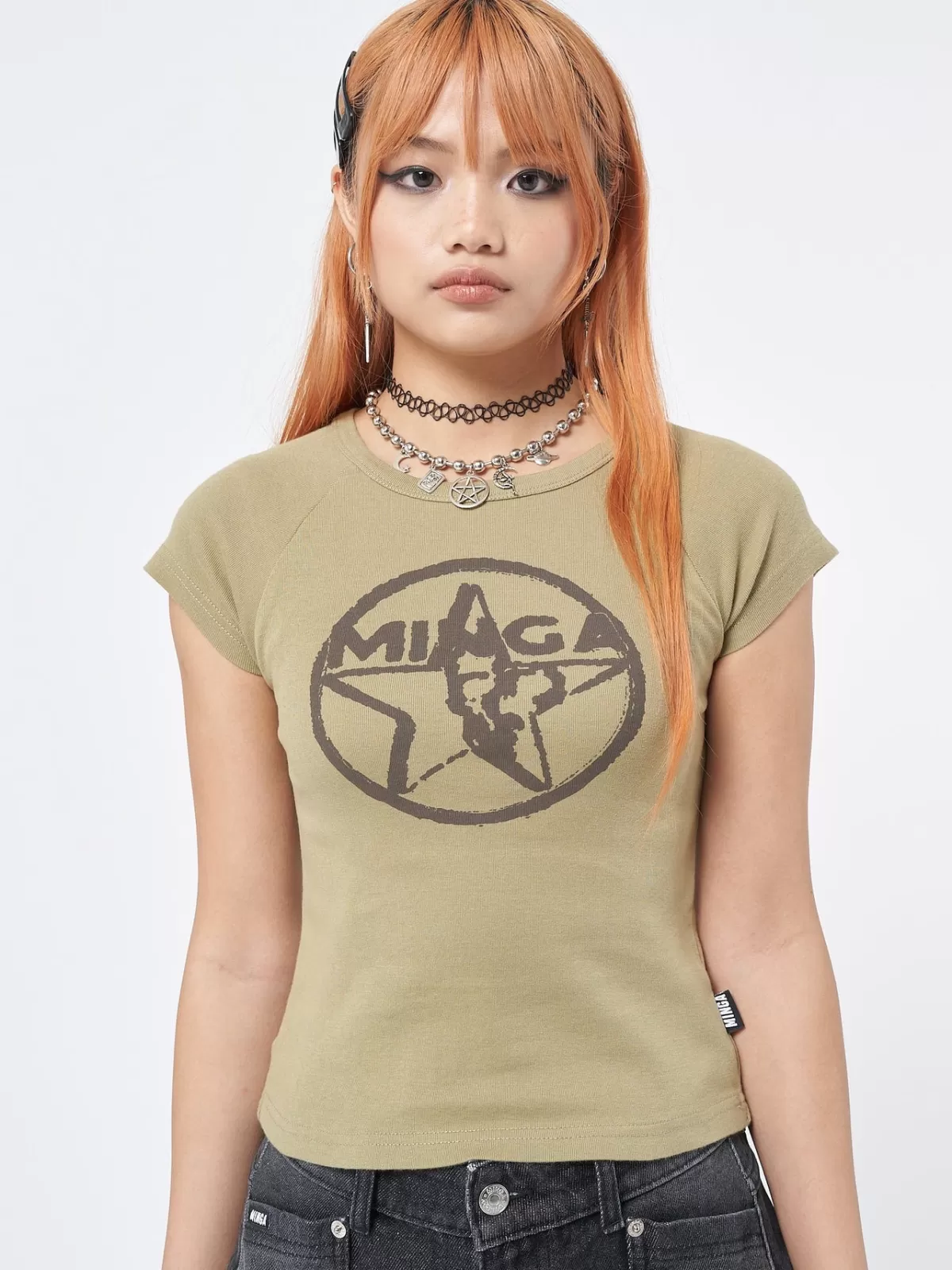 Store Minga London Star Girl Raglan Baby Tee Green
