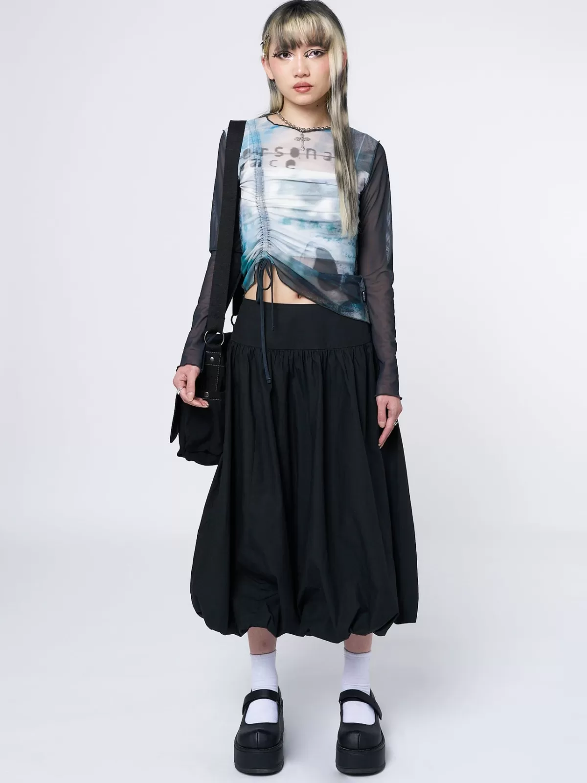 Discount Minga London Suya Bubble Midi Skirt Black