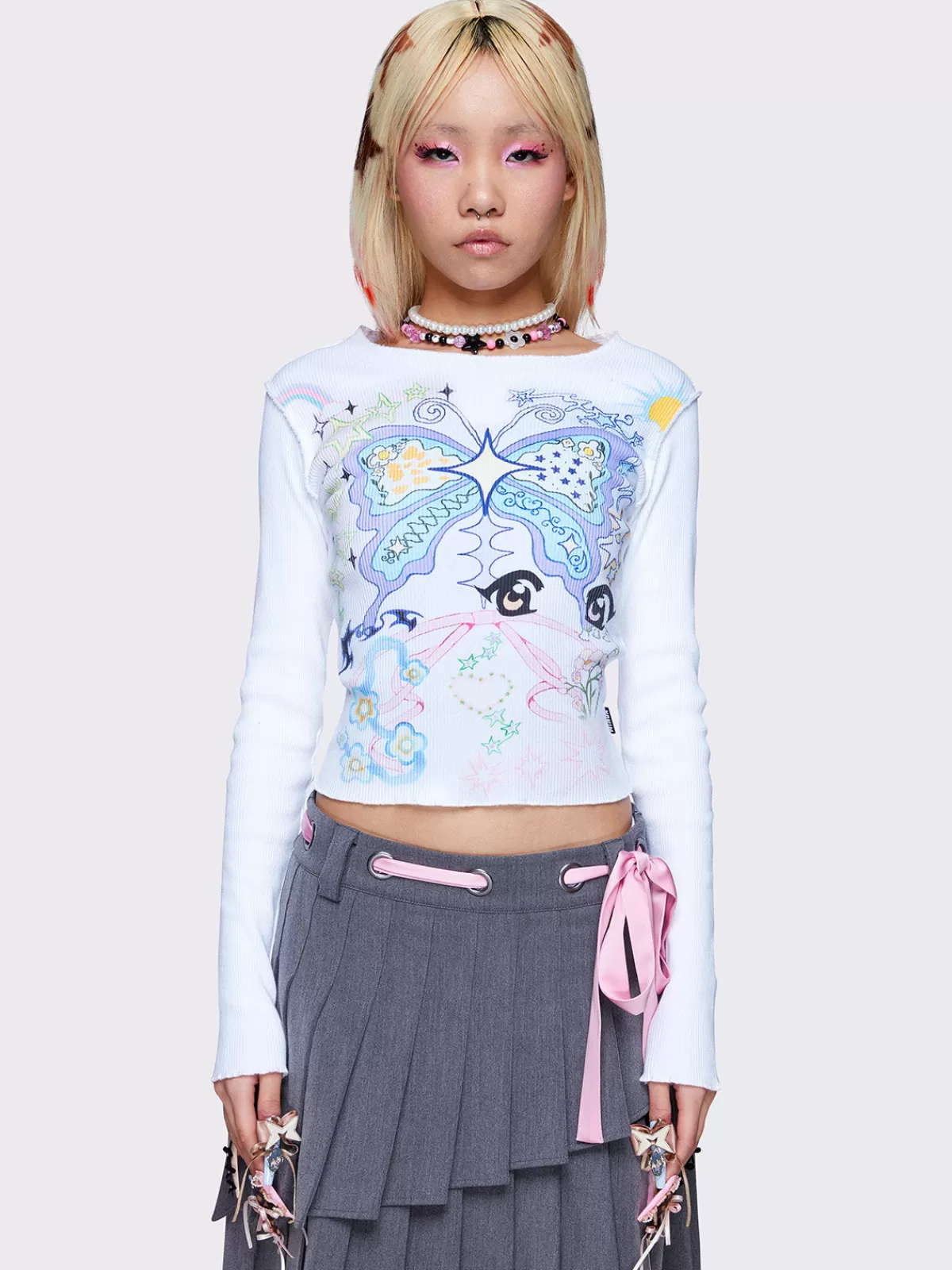 Sale Minga London Team Cute Off- Rib Top White