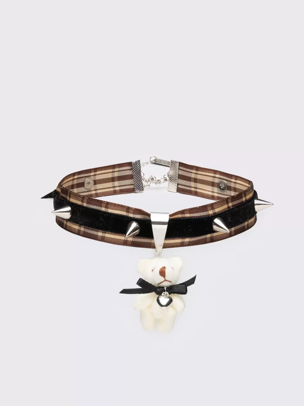 Shop Minga London Teddy Pendant Spike Choker Black