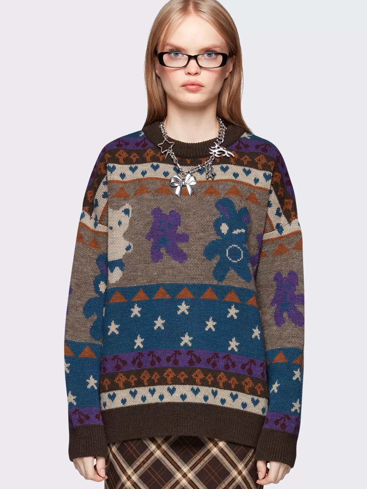 Hot Minga London Teddy Tapestry Jacquard Sweater Multi