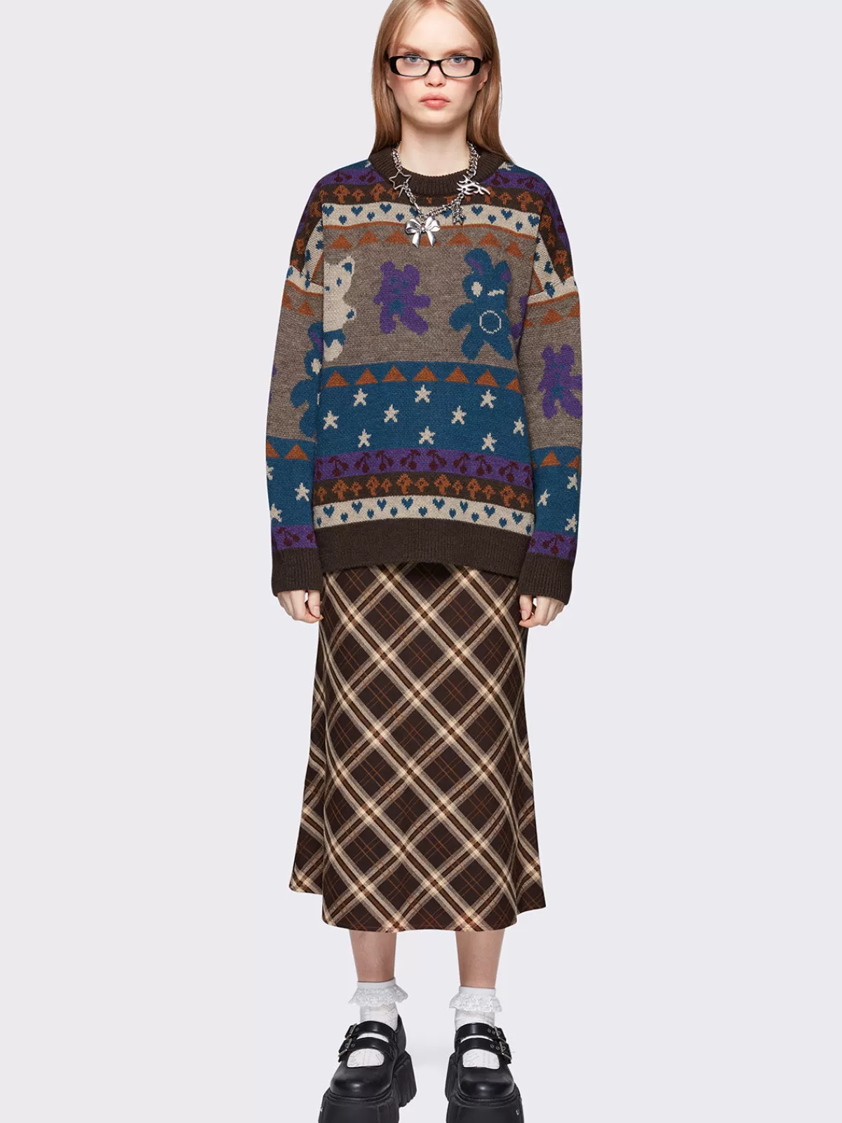 Hot Minga London Teddy Tapestry Jacquard Sweater Multi