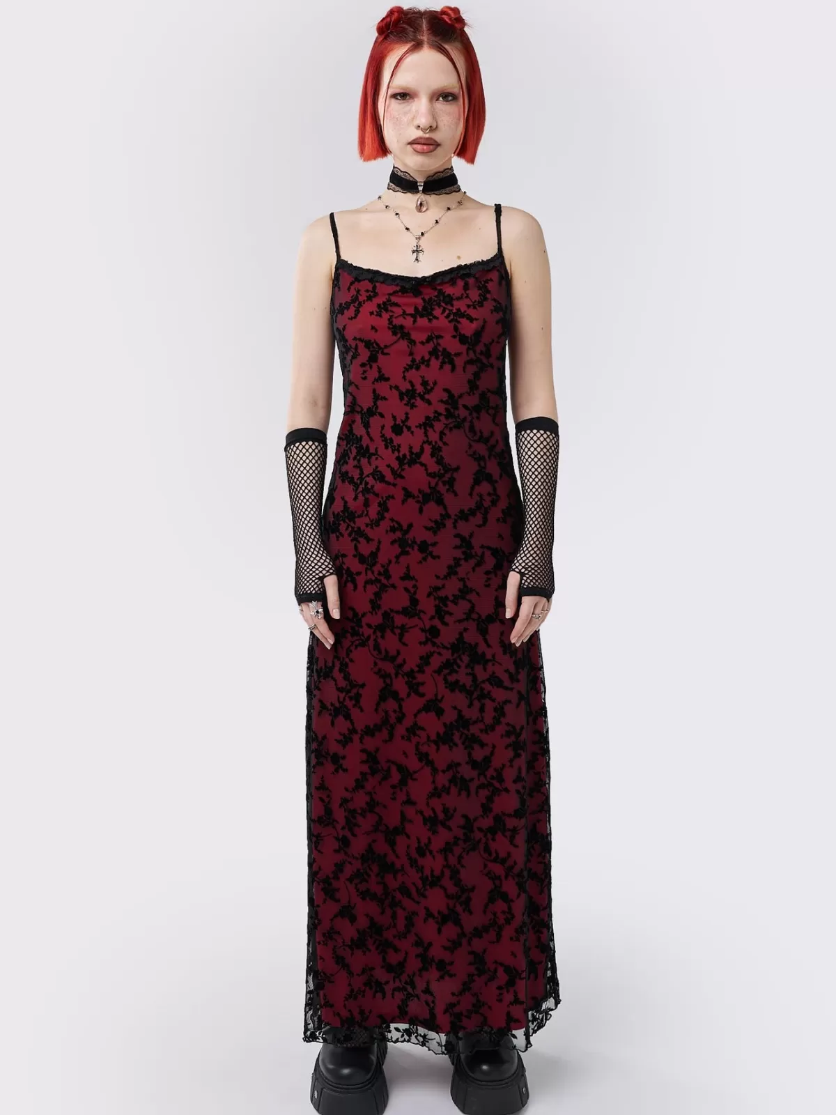 Cheap Minga London Titania Mesh Maxi Dress Red