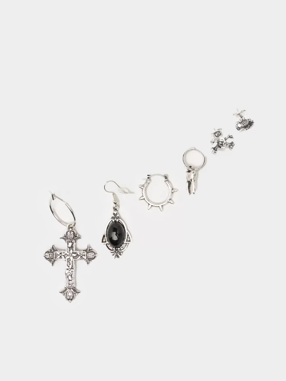 Outlet Minga London Uncanny Valley Gothic 6pc Earring Set Silver