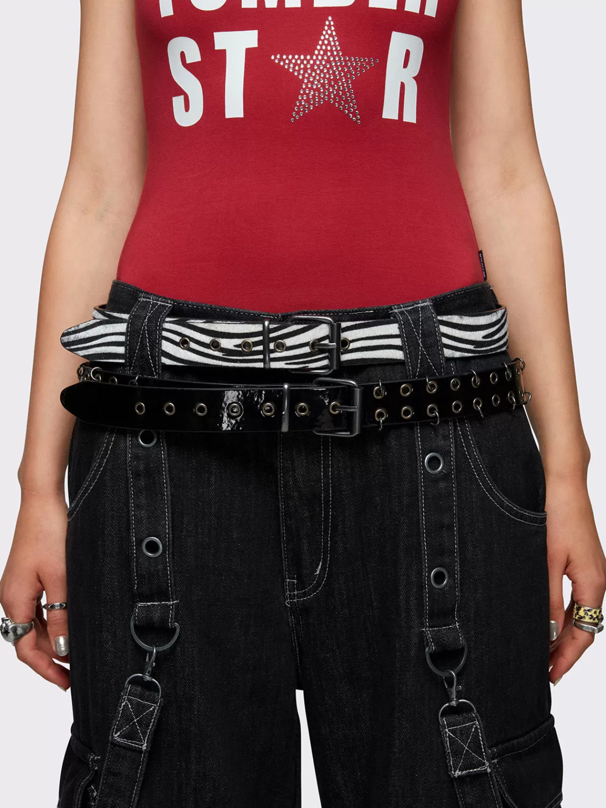 Cheap Minga London Vixen Zebra 2 Pc Belt Set Multi