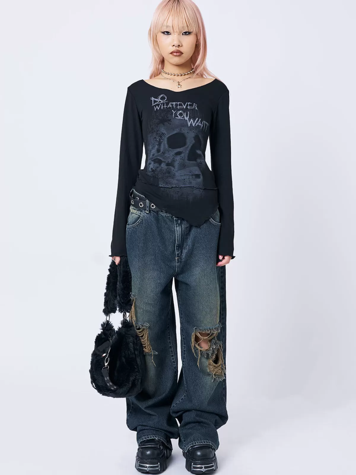 Best Sale Minga London Whatever U Want Asymmetric Top Black