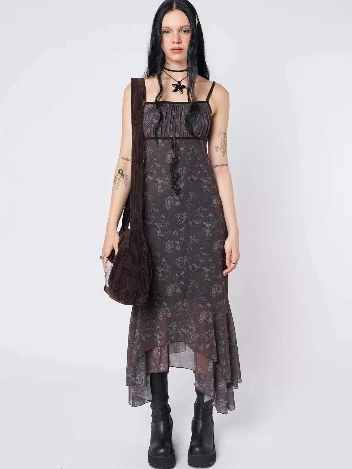 Best Sale Minga London Zelda Floral Layered Maxi Dress Brown