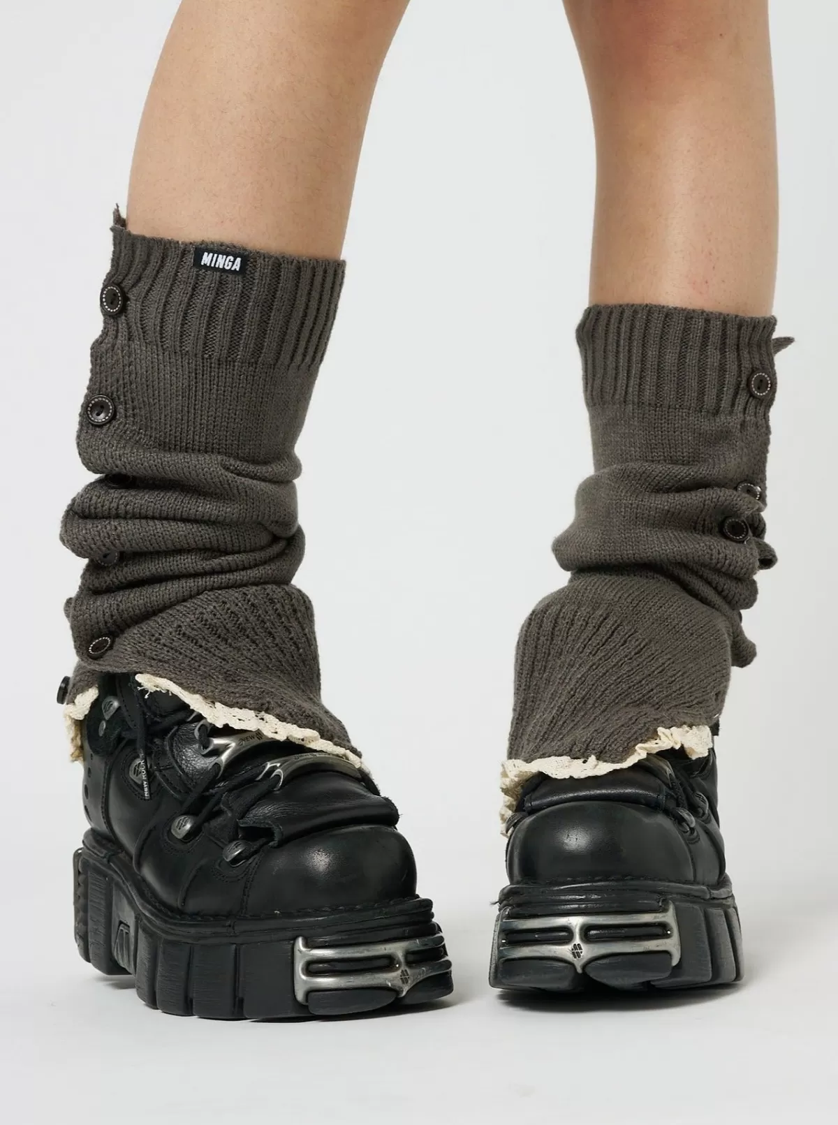 Cheap Minga London Zeva Buttoned Leg Warmers Grey